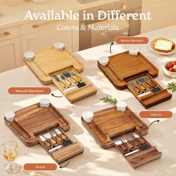 SMIRLY Charcuterie Board Set - Giant Bamboo Cheese Boar... - Image 8