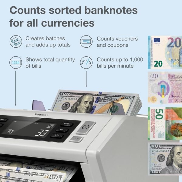 Safescan 2210 Cash Counter Machine with Counterfeit De... - Image 3