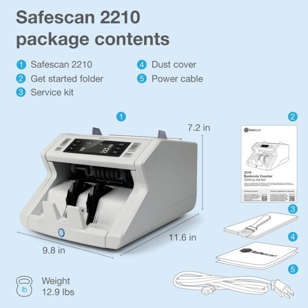 Safescan 2210 Cash Counter Machine with Counterfeit De... - Image 7