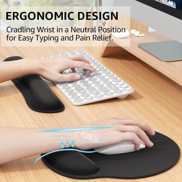 KTRIO Ergonomic Keyboard Wrist Relaxation, Reminiscence Foam Wrist ... - Image 3