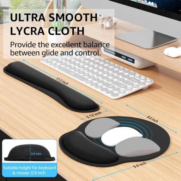 KTRIO Ergonomic Keyboard Wrist Relaxation, Reminiscence Foam Wrist ... - Image 6