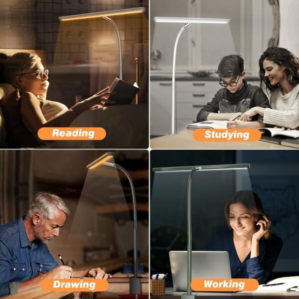 LED Desk Lamp for Workplace Residence, Eye-Caring Desk Mild wi... - Image 6