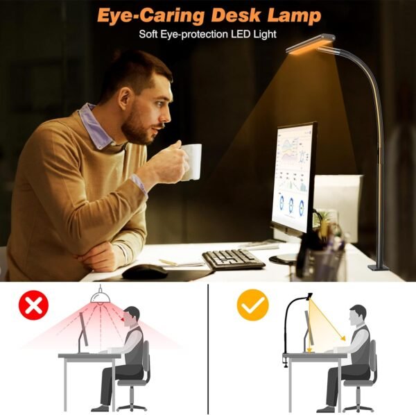 LED Desk Lamp for Workplace Residence, Eye-Caring Desk Mild wi... - Image 7