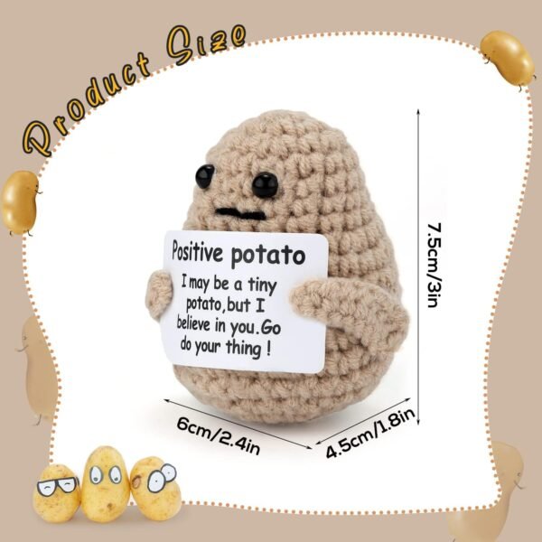 Mini Humorous Knitted Wool Potato Toy with Constructive Card -... - Image 3