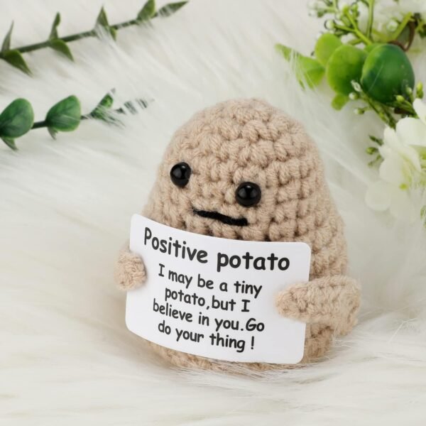 Mini Humorous Knitted Wool Potato Toy with Constructive Card -... - Image 5