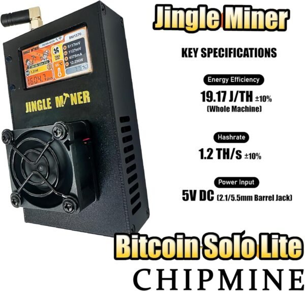 New Jingle Miner Bitcoin(BTC) Solo Lite 23W ASIC Machin... - Image 6