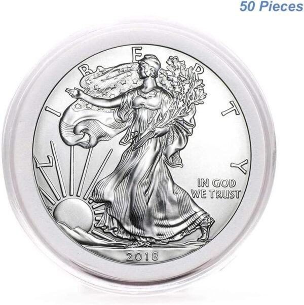 50pcs Clear Plastic Coin Capsules, Coin Assortment Case... - Image 4