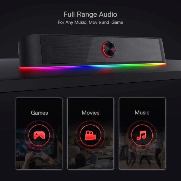 Redragon GS560 RGB Desktop Soundbar, 2.0 Channel Comput... - Image 4