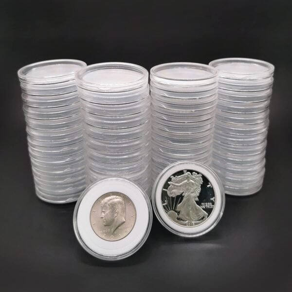 50pcs Clear Plastic Coin Capsules, Coin Assortment Case... - Image 2