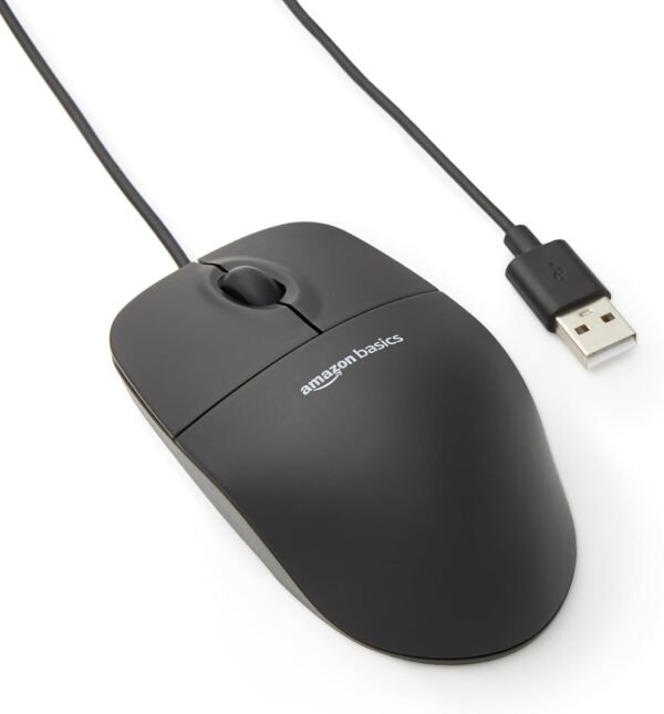 Amazon Fundamentals 3-Button USB Wired Mouse with Scrolling a... - Image 2