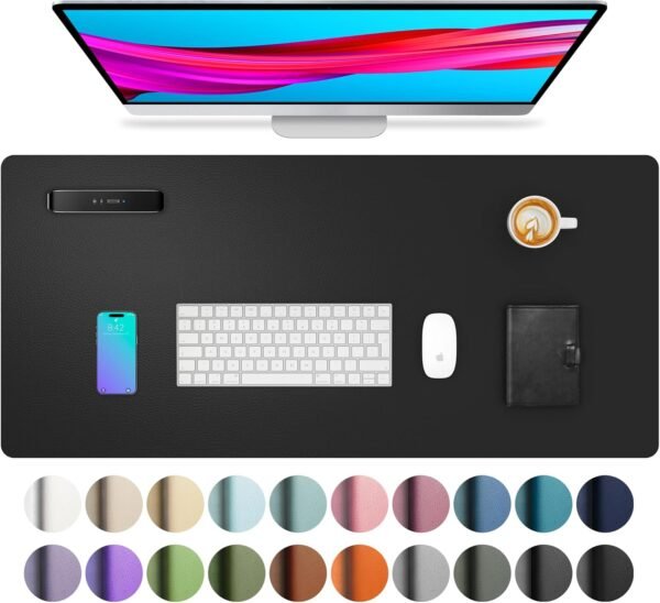 Aothia Leather-based Desk Pad Protector, Mouse Pad, Workplace De... - Image 2