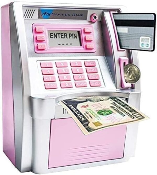 EOBTAIN Pink ATM Piggy Financial institution for Actual Cash with Debit C... - Image 2