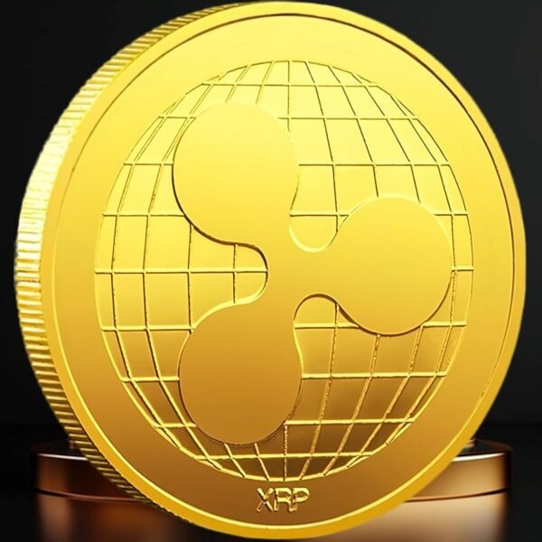 Gold-Plated Ripple XRP Coin – Bodily Cryptocurrency C... - Image 2
