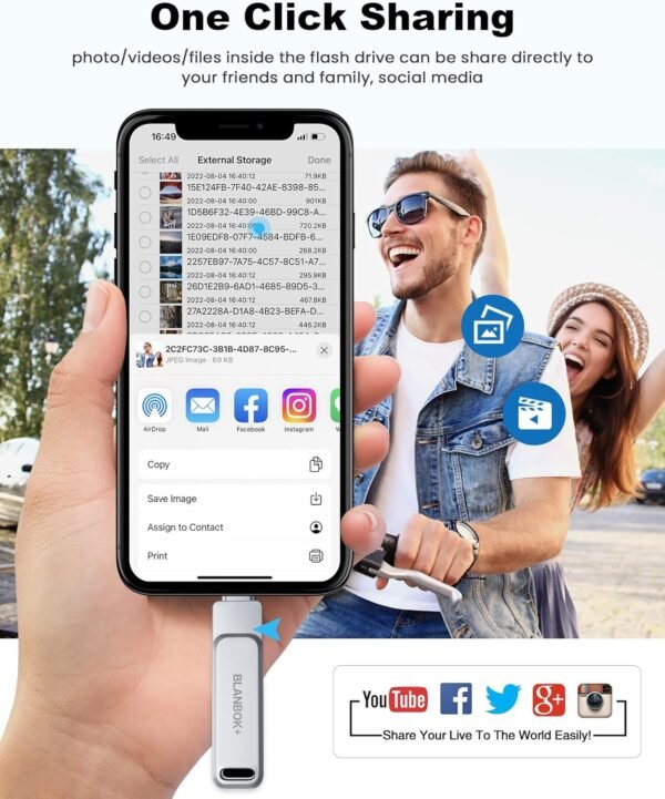 MFi Licensed 128GB Photograph Stick for iPhone Flash Drive,... - Image 5