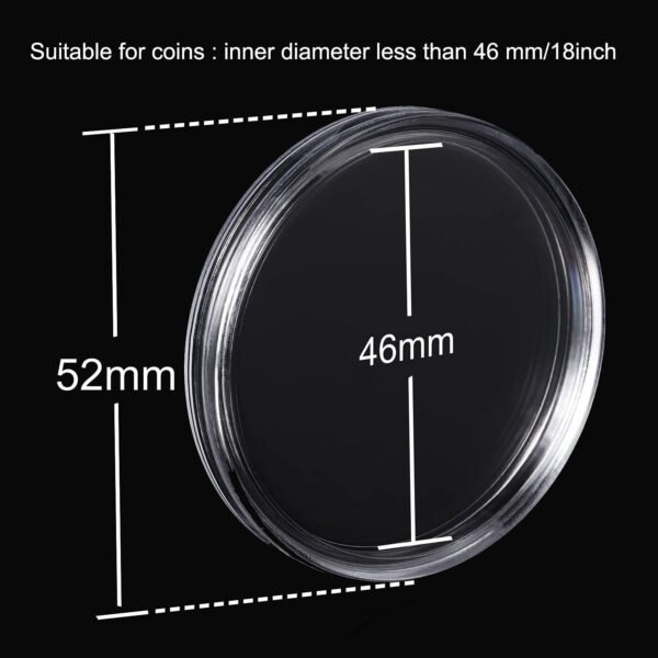 20 Pcs 46MM Coin Capsules with 7 Sizes(16/20/25/27/30/3... - Image 4