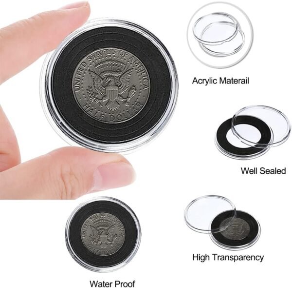 20 Pcs 46MM Coin Capsules with 7 Sizes(16/20/25/27/30/3... - Image 5