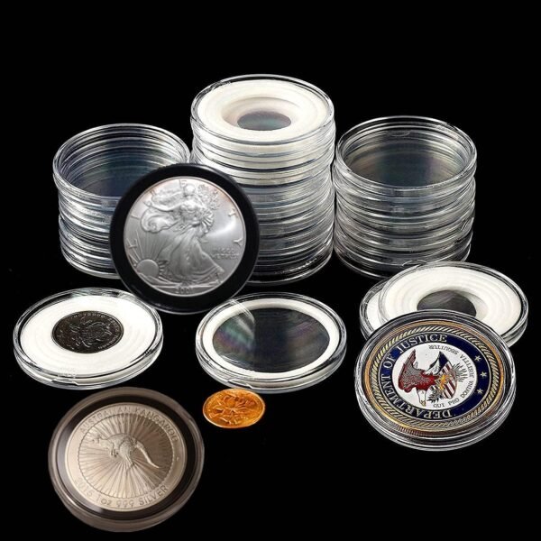 20 Pcs 46MM Coin Capsules with 7 Sizes(16/20/25/27/30/3... - Image 8