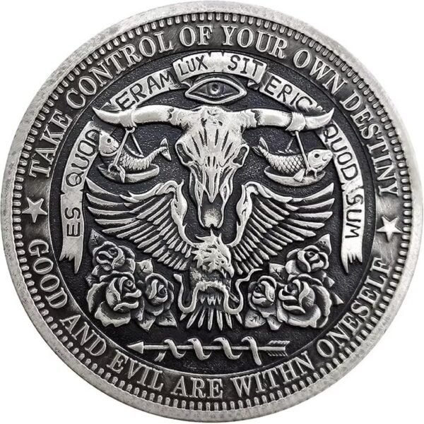 Egyptian Fantasy Azrael Anubis Werewolf Hobo Coin, Historical... - Image 3