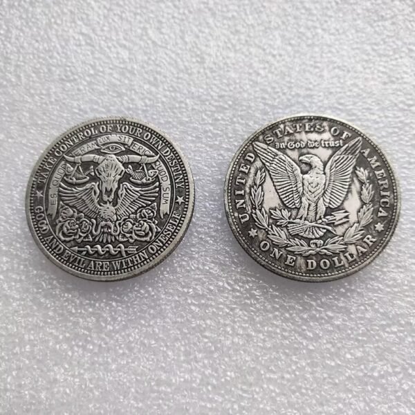 Egyptian Fantasy Azrael Anubis Werewolf Hobo Coin, Historical... - Image 4