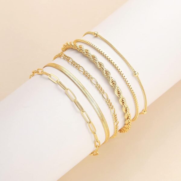 DEARMAY Gold Bracelets for Girls Waterproof, 14K Actual G... - Image 7