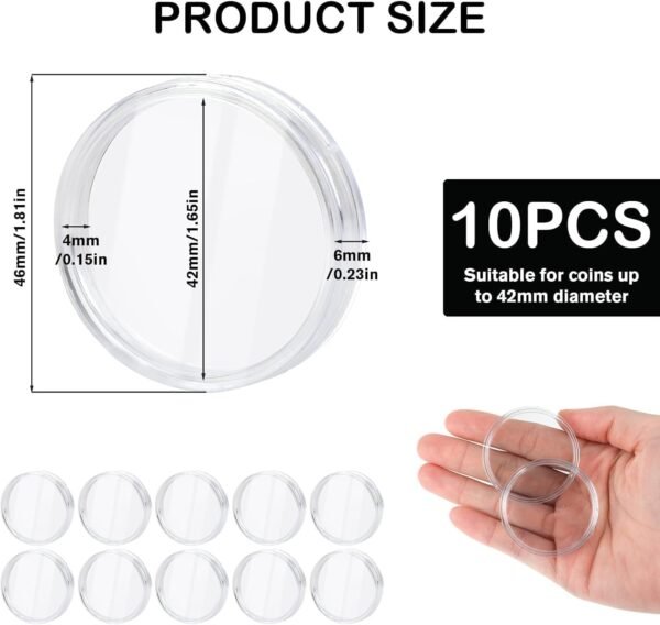 10 Pcs 42mm Coin Capsule, Strolling Liberty Silver Greenback... - Image 3