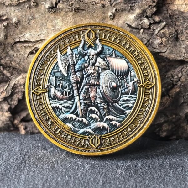 Viking Warrior and Mjölnir Problem Coin - Intricate N... - Image 6